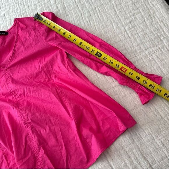 Tuckernuck Pomander Place Easton Poplin Long Sleeve Blouse Pink Small Preppy - Picture 9 of 9